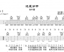 张叶蕾《还是分开》吉他谱_C调指法吉他谱