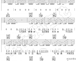 温岚《夏天的风》吉他谱-六线谱-弹唱谱-男生版 吉他教学视频
