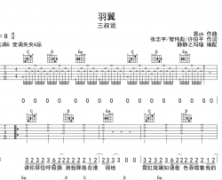 羽翼吉他谱_三叔说_《羽翼》C调弹唱六线谱