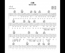 问情吉他谱_陈亦洺/尚辰_G调弹唱谱_高清六线谱