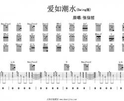 爱如潮水吉他谱-D调指法-张信哲《爱如潮水》吉他弹唱教学