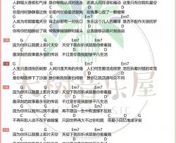 《因为你所以我》吉他谱_G调弹唱和弦谱_高清图片谱_五月天