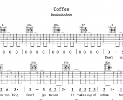 《Coffee》吉他谱_beabadoobee_A调吉他弹唱谱