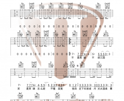 曹操吉他谱_林俊杰_G调原版编配_吉他弹唱六线谱