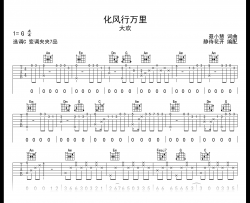 化风行万里吉他谱_大欢_C调指法_高清完整版