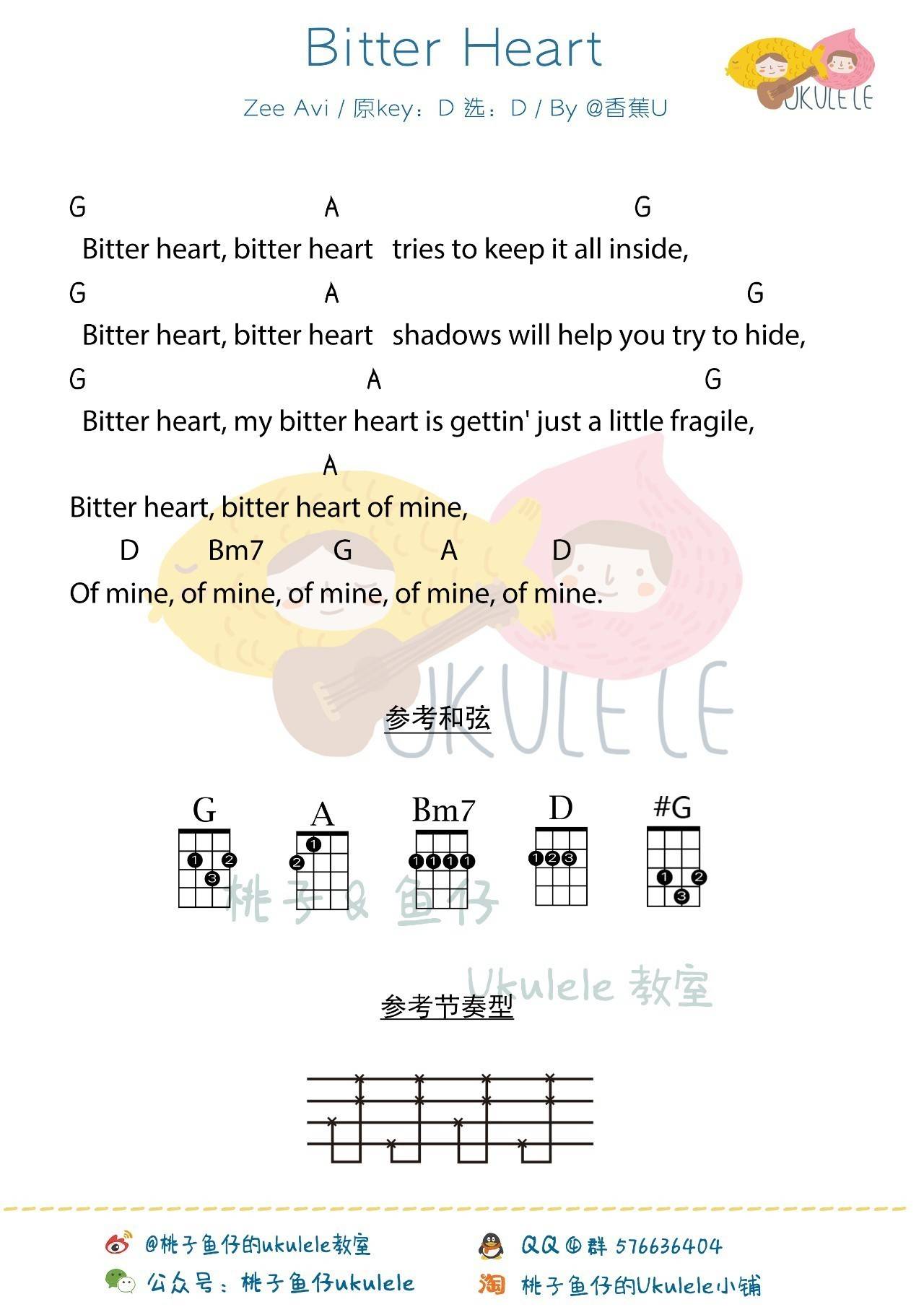 Bitter Heart尤克里里谱Zee Avi  弹唱教学2